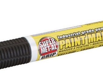 SUPER MET-AL Paint Marker Yellow Pump Action Industrial Grade Permanent 2B1F E