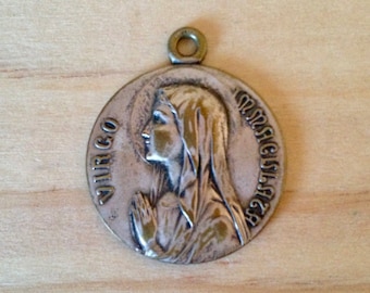 Vintage Medal of the Blessed Virgin Mary of Lourdes 'Virgo Immaculata'