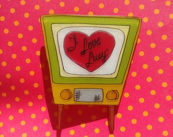 Retro I Love Lucy Television Brooch