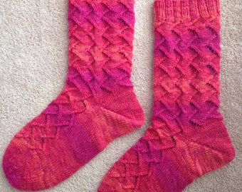 Hand Knit Mens or Womens Wool Socks - Opal Sock Yarn (S-237)
