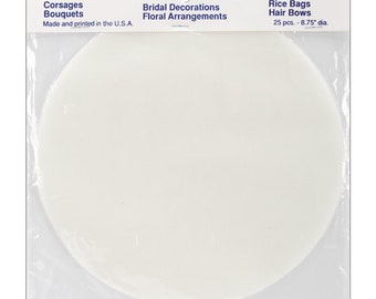 White Tulle Circles for Bridal Crafts, Hair Bows, Rice Bags, Corsages,Bouquets 25 Pieces 8.75 Inches
