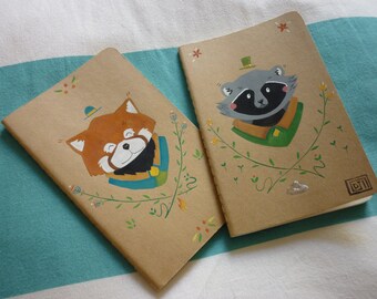 Small notebook / / Illustration of handmade Moleskine notebooks