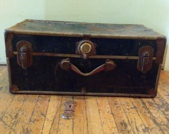 Distressed Metal Trunk, Wornout Dirty Trunk, Old Rusty Trunk