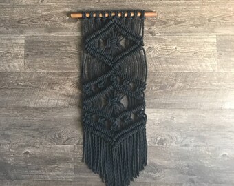 Black Macrame Wall Hanging