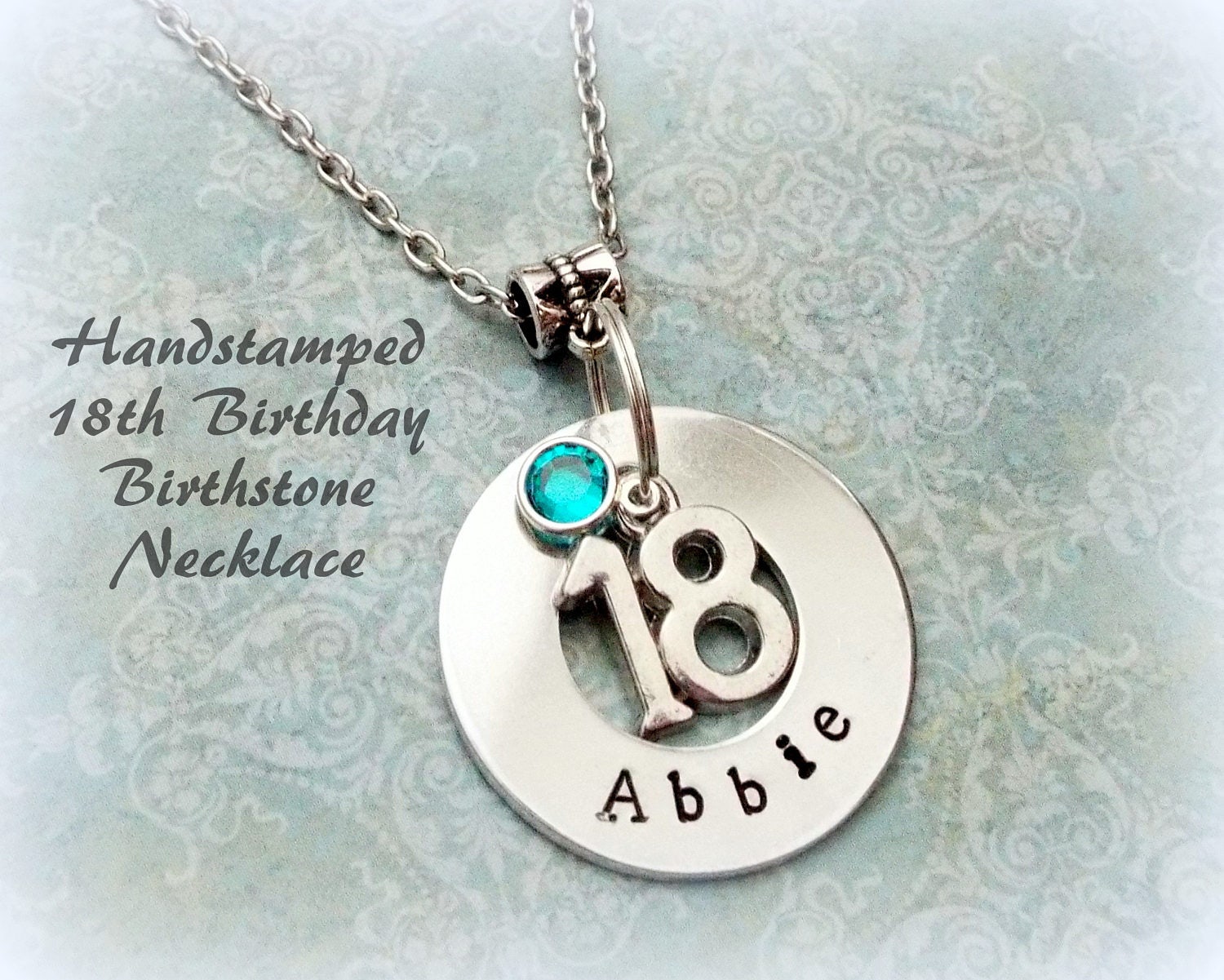 18th Birthday Gift, Personalized Handstamped Girl