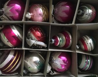 Vintage Glass Christmas Tree Ornaments