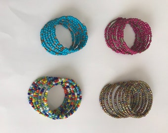 Beaded spiral bracelets