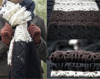 Three-coloured Crochet Scraf-neckwarmer