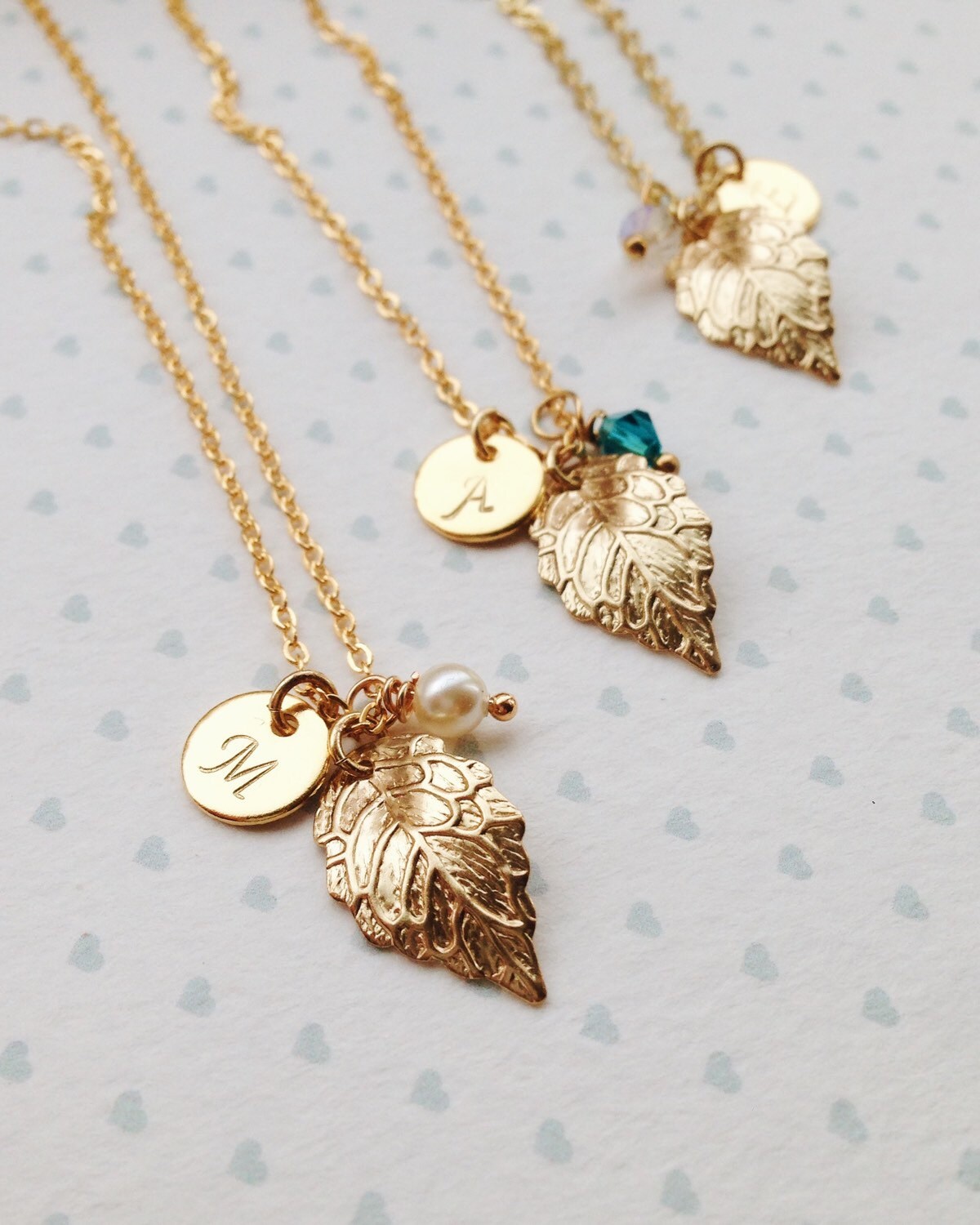 Gold Leaf Necklace / Rustic Bridesmaid Necklace / Rustic