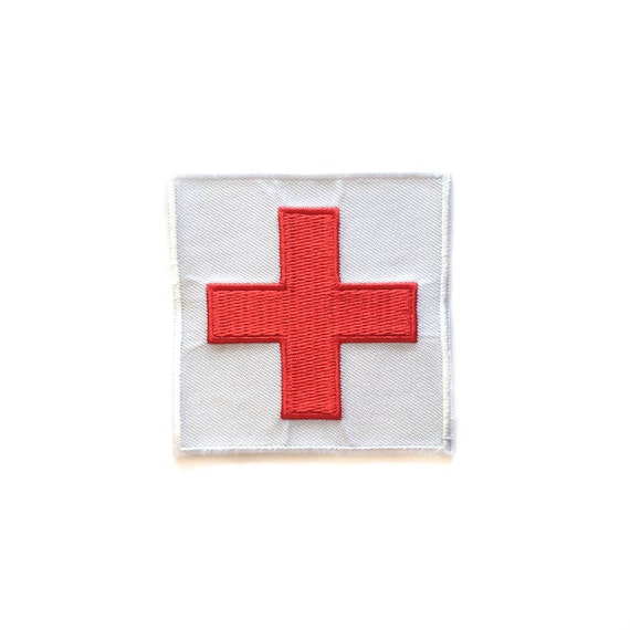 Red Cross Patch Iron-on Embroidery 2 SIZES Medical Kit