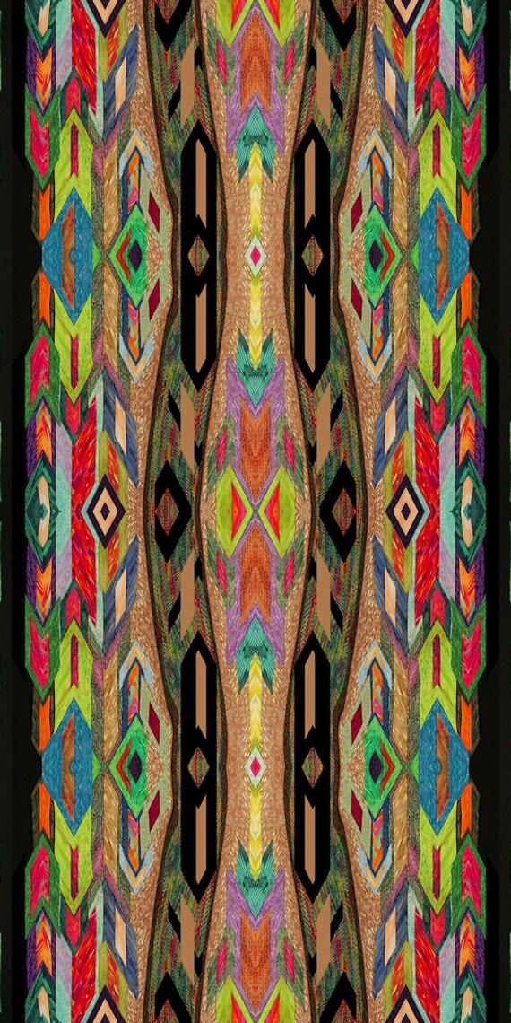Artisan Handmade Velvet Upholstery Fabric Aztec Ethnic Shimmer Fiber Art Fabric