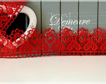 Lace ribbons lace red 45 mm wide