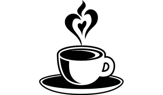 Coffee Cup 3 Heart Steam Java Roasted Beans Brew Mug Tea Food