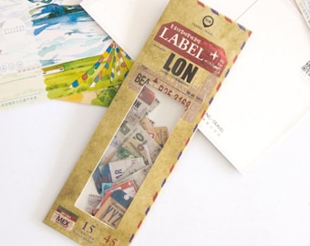 45 Pieces of Luggage Label Stickers