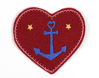 Patch Anchor heart 8,5 x 7,5cm