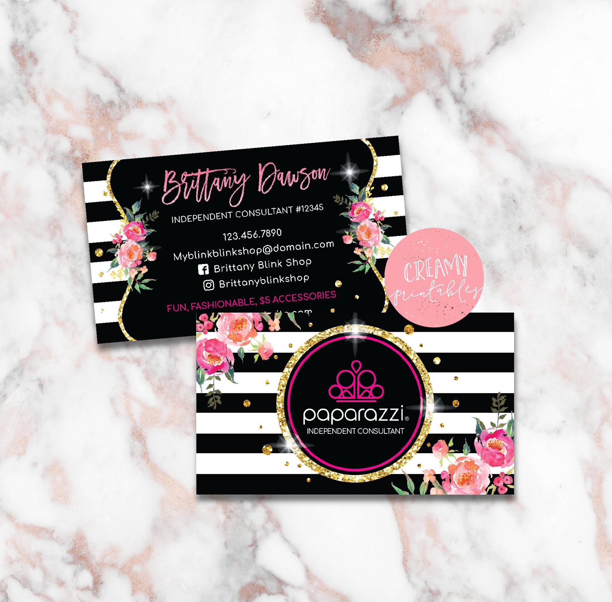 free printable paparazzi business cards