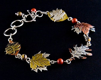 Leaves of Autumn Sterling Silver Bracelet