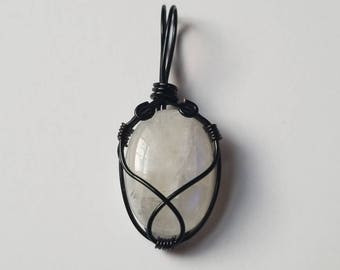 Moonstone Wire Wrapped Pendant / Crystal Pendant