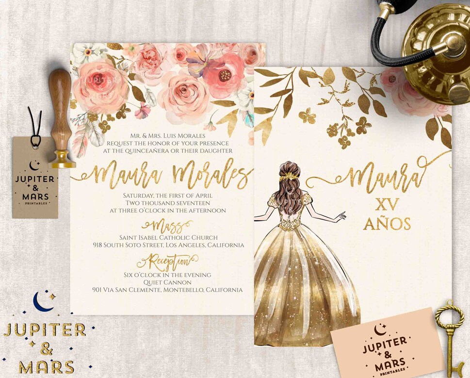 Vintage Chic Quince Invitations 9