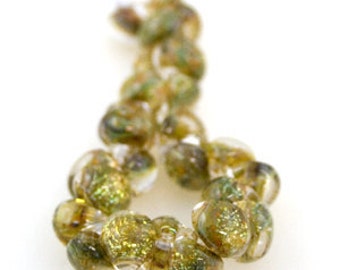 10 Enchanted Teardrop Handmade Lampwork Beads - 11mm (22098)