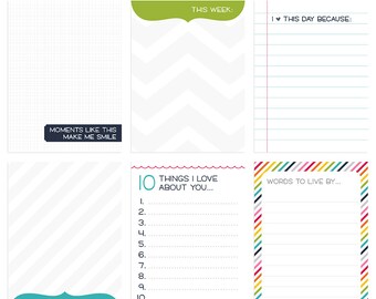 Live Free : Love Life 8 Digital Journal Cards - 3x4 4x6 project life pocket scrapbooking journaling note cards - instant download - CU OK