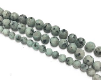 Matte and Shiny Kiwi Agate Beads - 8mm, 10mm