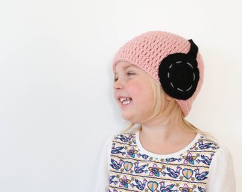 Headphone Crocheted Girl Hat, Winter Hat, Crochet Hat, Headphone Hat, Crochet Headphone Hat, sizes Newborn to Adult