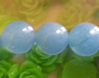 1 Pearl blue sponge quartz with 10mm hole 1 mm