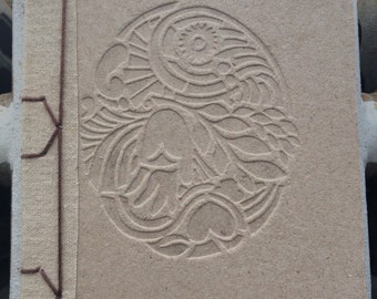 Embossed Front Coptic Stitch Journal Notebook