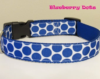 Blueberry Dots Dog Collar