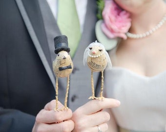 Love Bird 'Bride and Groom' Cake Toppers