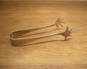 Vintage silver plated bird claw sugar tongs