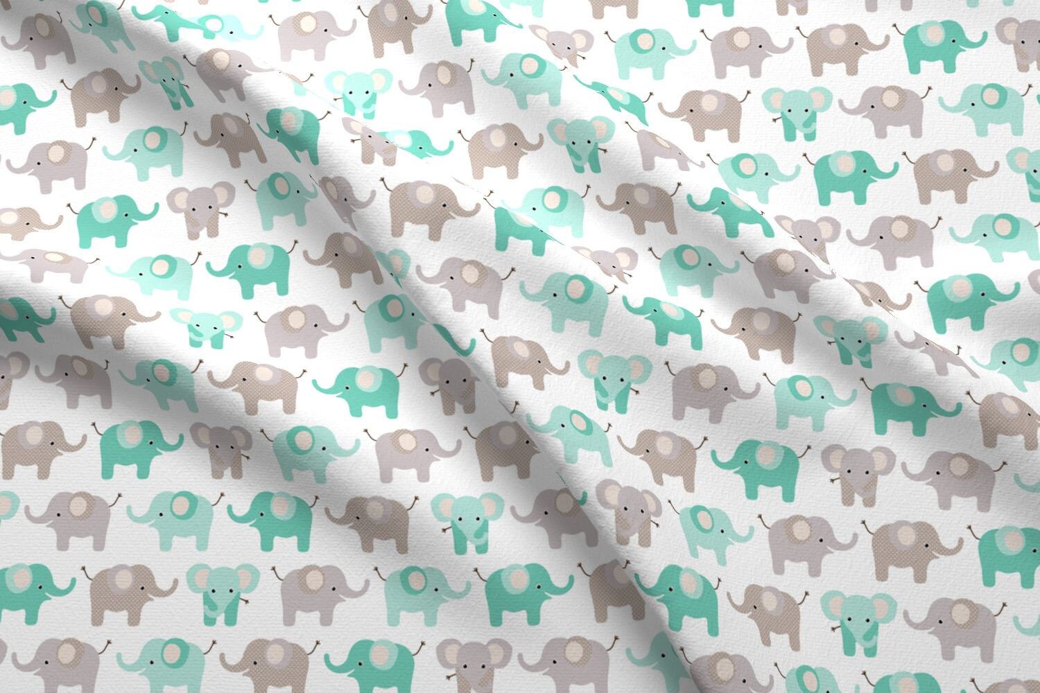Elephant Fabric Happy Elephants By Heleenvanbuul Baby