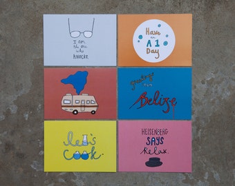 Sale - Breaking Bad Set of 6 illustrated postcards