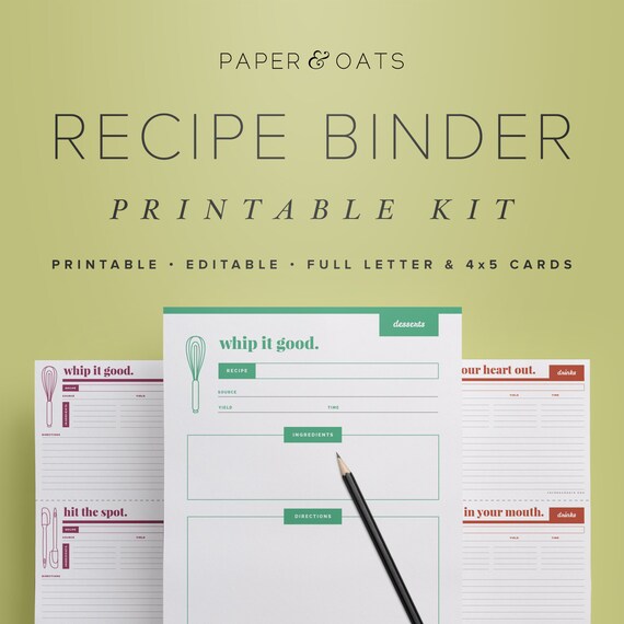 Dramatic image with regard to free printable recipe binder templates Rare image for free printable recipe binder templates