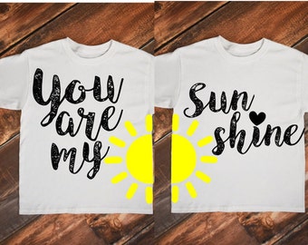 You are my sunshine svg, Twin onesies svg, Twins svg, Twin outfits, Sunshine svg, My only sunshine, Sunshine birthday svg, Mommy and me svg