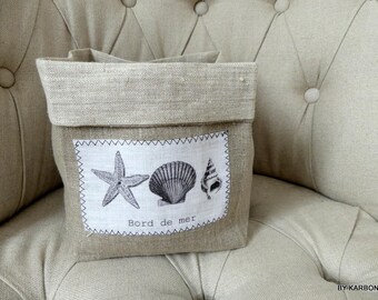 Two-tone linen multi-purpose basket