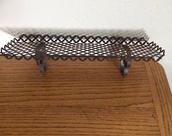 Vintage metal shelf,1950's punched metal, shabby chic