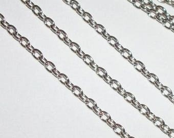 Cable Chain 3.5x2.5mm open links chain -- Silver tone -- 32 feet (734)