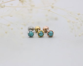 Turquoise Cartilage earring/Piercing/Tragus piercing/Cartilage piercing/Earring/Helix piercing/conch piercing/Gemstone earring/Tragus stud