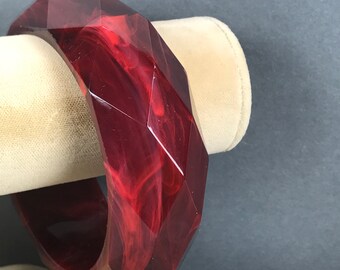Vintage Maroon Red Bangle Bracelet