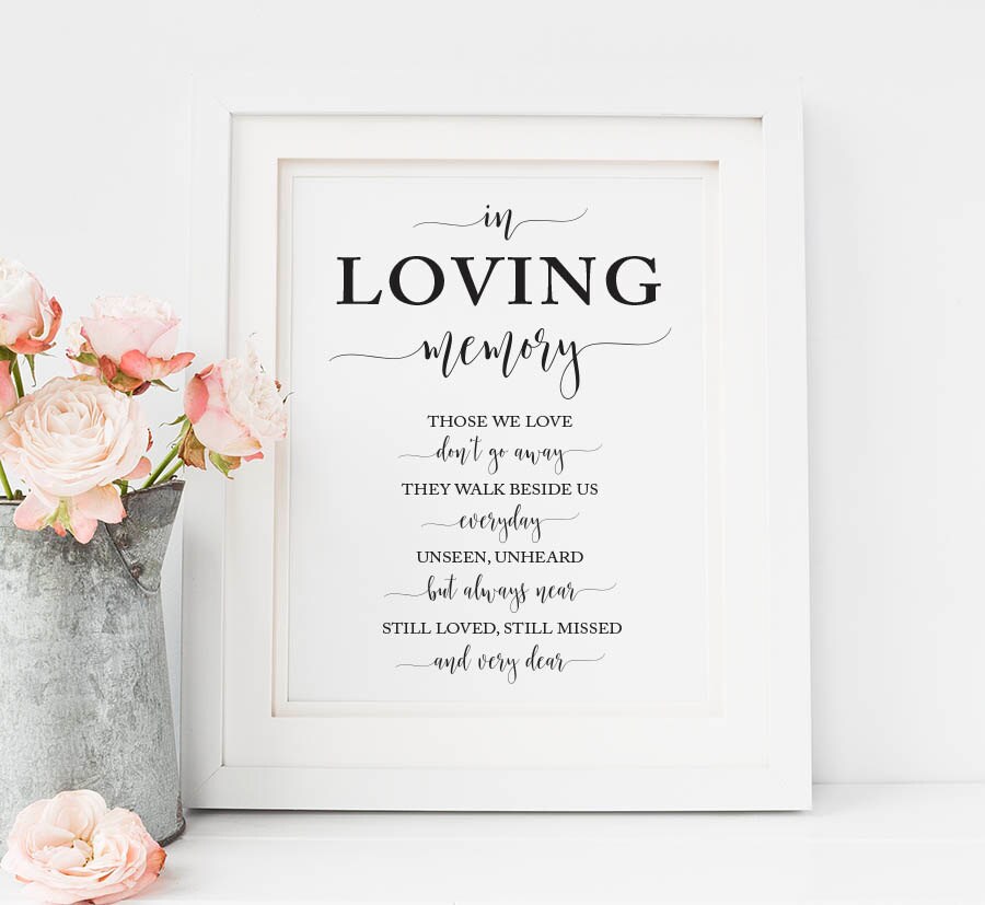 In memory of wedding Idea