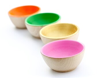 Stocking filler, Ring dish, ring bowl, jewellery storage, little dish, small bowl, wooden dish, brightly coloured bowl