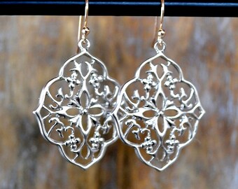 Silver Filigree Boho Earrings