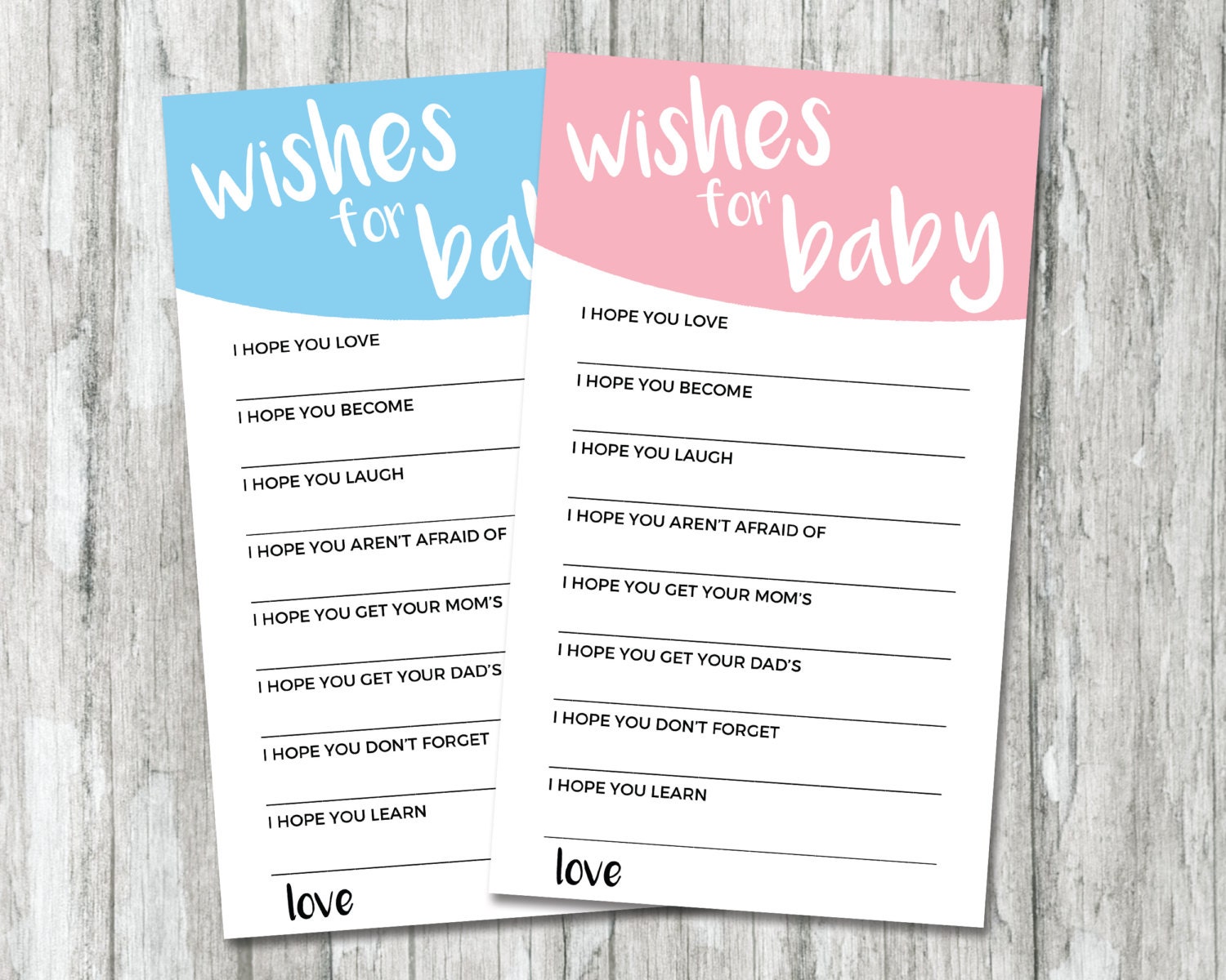 gender reveal games wishes for baby card printable baby
