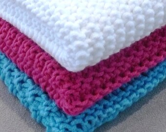 3 Different dish/face/wash cloths - INSTANT DOWNLOAD PDF Knitting Pattern