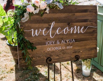 Wedding Welcome Sign - Rustic Wood Wedding Sign - Sophia Collection