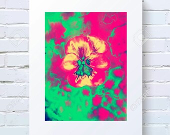 Pansy Print Bright Floral Print Abstract Wall Art Printable Digital Download Art Living Room Print Flower Girl Room Decor Nursery Girl