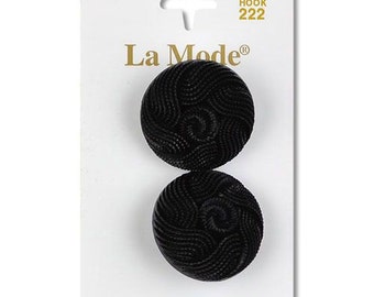 Black 1" button. La Mode. 2 buttons a card.
