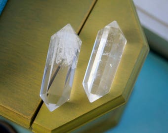 Polished Clear Quartz Crystal Wand Double Points (2.72oz)